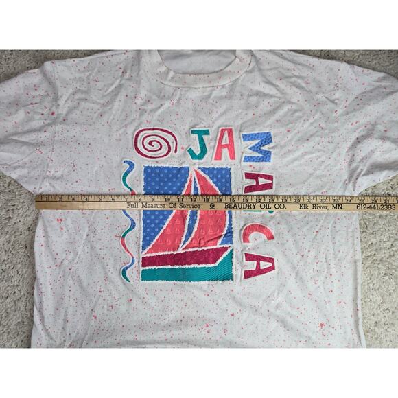 Vintage 90s Jamaica Ross International Mens Single Stitch All Over Print T-shirt - Picture 3 of 10